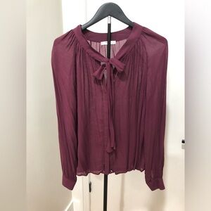 Mango Top with bow at the front in Deep Wine